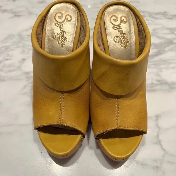 yellow wood clogs