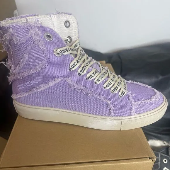 Zadig Voltaire High Flash Canvas shoes Purple New