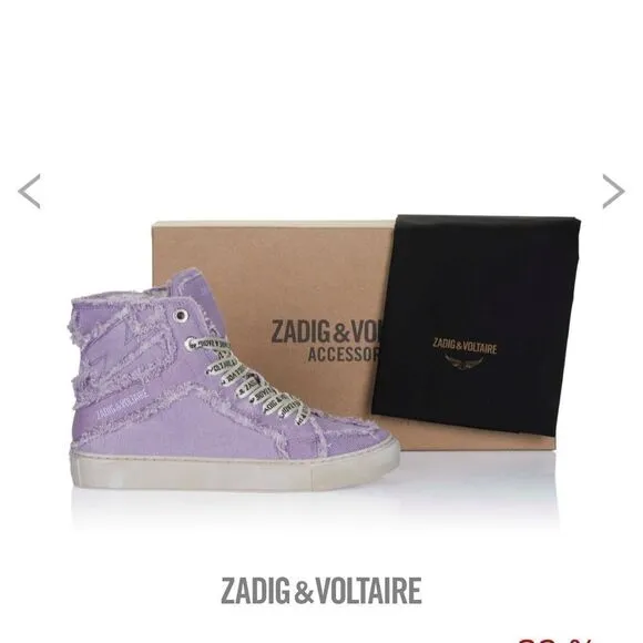 Zadig Voltaire High Flash Canvas shoes Purple New