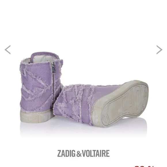 Zadig Voltaire High Flash Canvas shoes Purple New