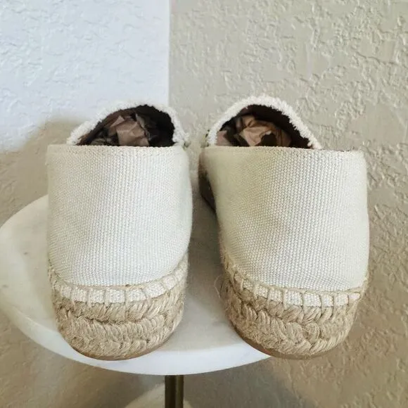 Zadig &amp; Voltaire Canvas Espadrille Slip on Flat, Cream/Black, Size 11, NWOT