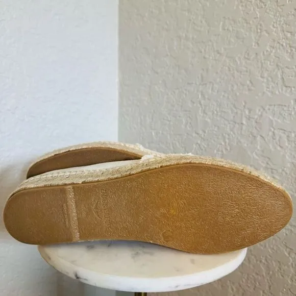 Zadig &amp; Voltaire Canvas Espadrille Slip on Flat, Cream/Black, Size 11, NWOT