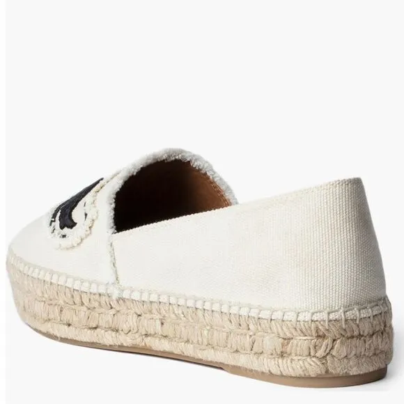 Zadig &amp; Voltaire Canvas Espadrille Slip on Flat, Cream/Black, Size 11, NWOT