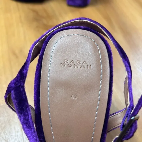 Zara Purple Velvet Platform Heels
