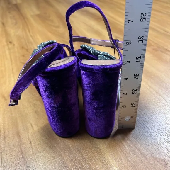 Zara Purple Velvet Platform Heels