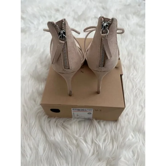 Zara Sand T-Strap Heels