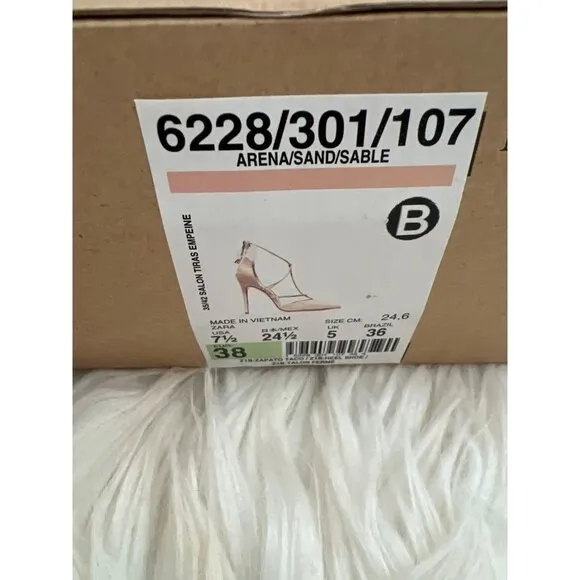 Zara Sand T-Strap Heels