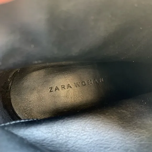 Zara Size 40 Olive Brown Suede Block Heel Bootie