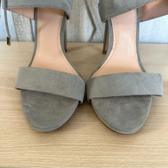ZARA TRAFALUC GREY SUEDE LACE UP STILETTO HEELS