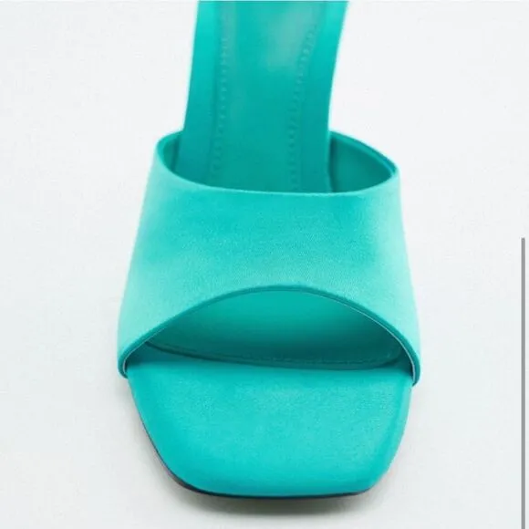Zara Blue Clear Block Heels