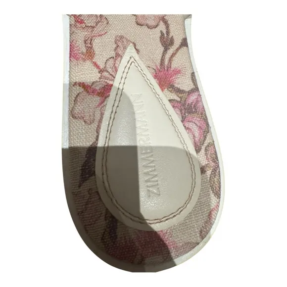 Zimmermann Women’s Floral White Pink Sandals with Gold Accents Size 9