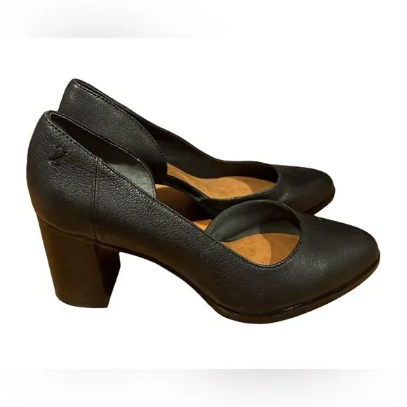 Zodiac Gracie Women’s Leather Block D’orsay Leather Heels Black pump Size 6M