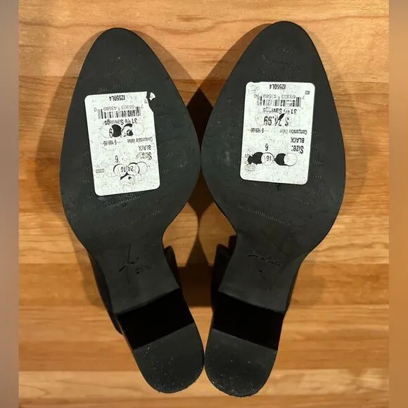 Zodiac Gracie Women’s Leather Block D’orsay Leather Heels Black pump Size 6M
