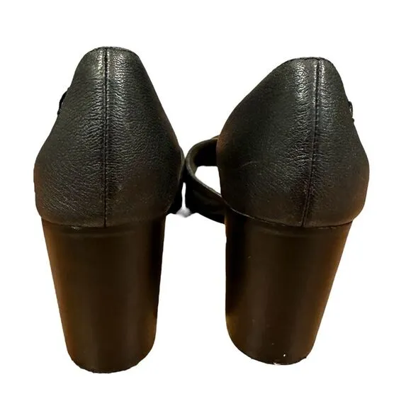 Zodiac Gracie Women’s Leather Block D’orsay Leather Heels Black pump Size 6M